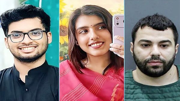 বাঁ থেকে) জামিল আহমেদ লিমন, নাহিদা এস বৃষ্টি এবং গ্রেফতারকৃত লিমনের রুমমেট